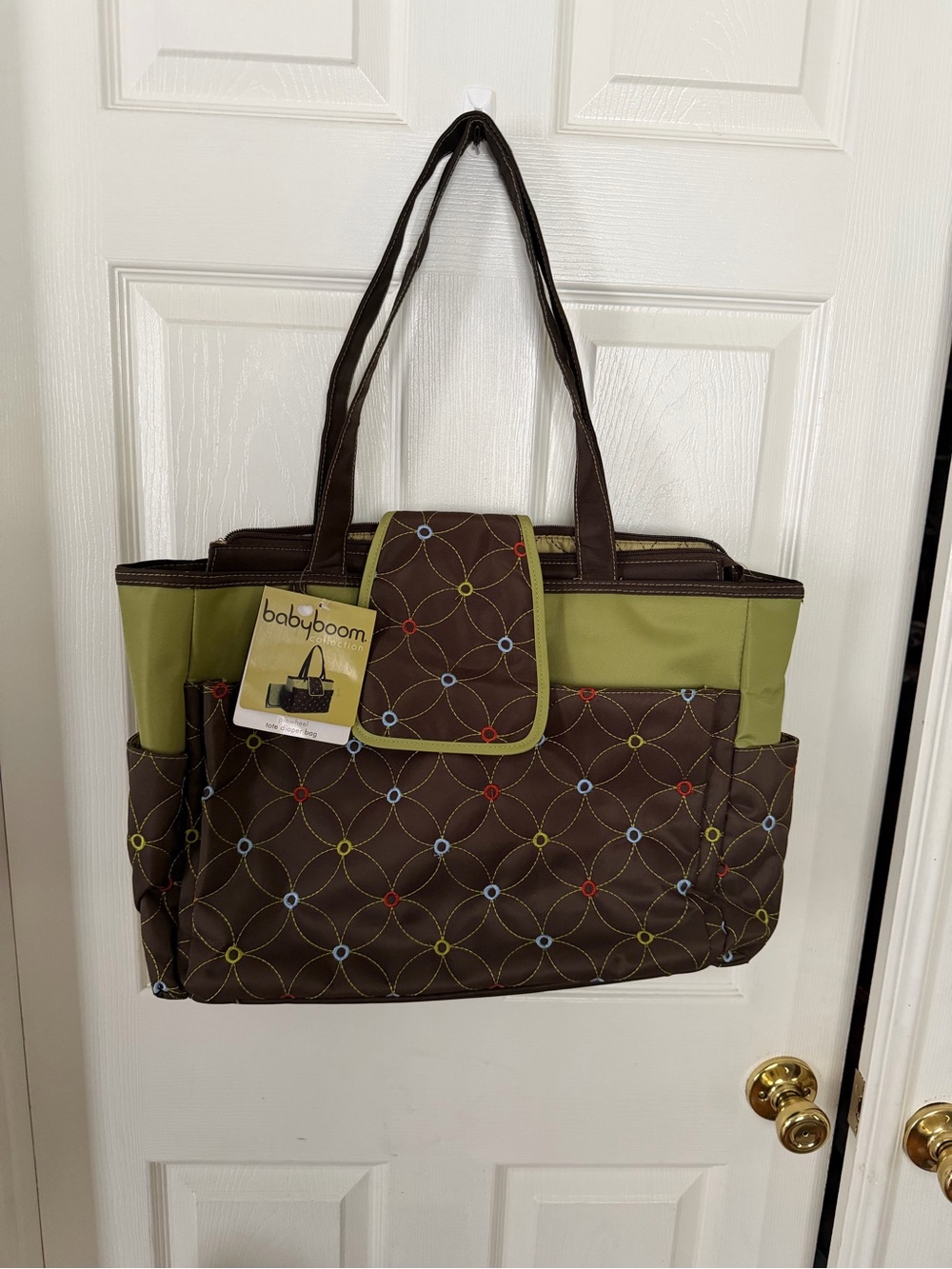 Baby Boom Collection Pinwheel Messenger Diaper Bag With Tags